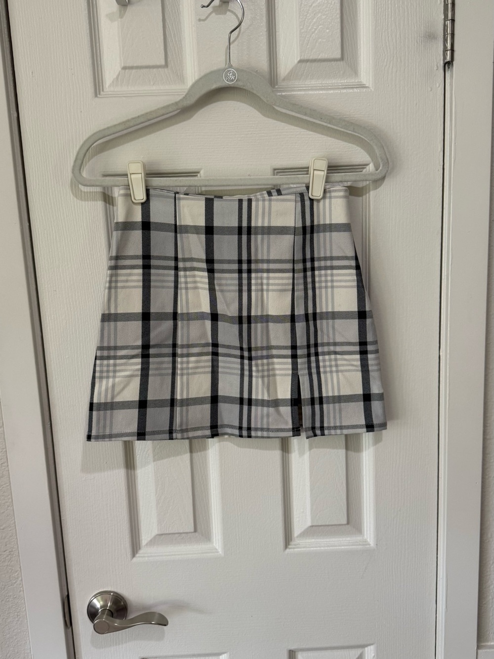 Forever21 Plaid Mini Skirt in blue, gray and White